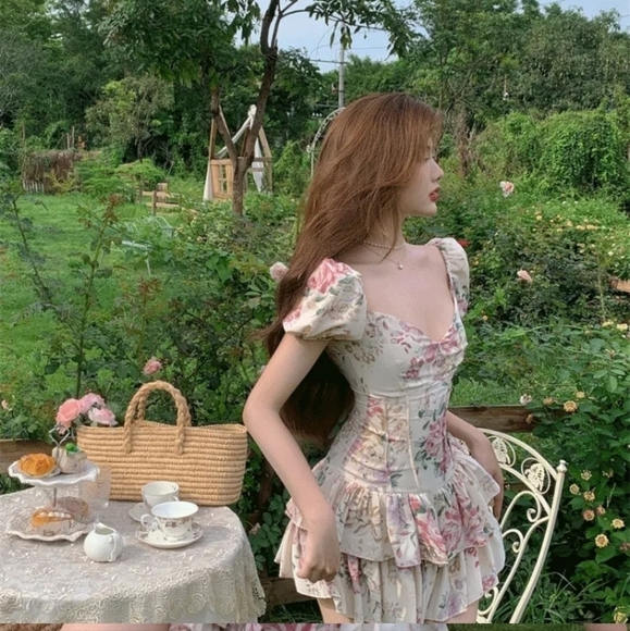 PUFF SLEEVE FLORAL DRESS - Picture 13 of 16